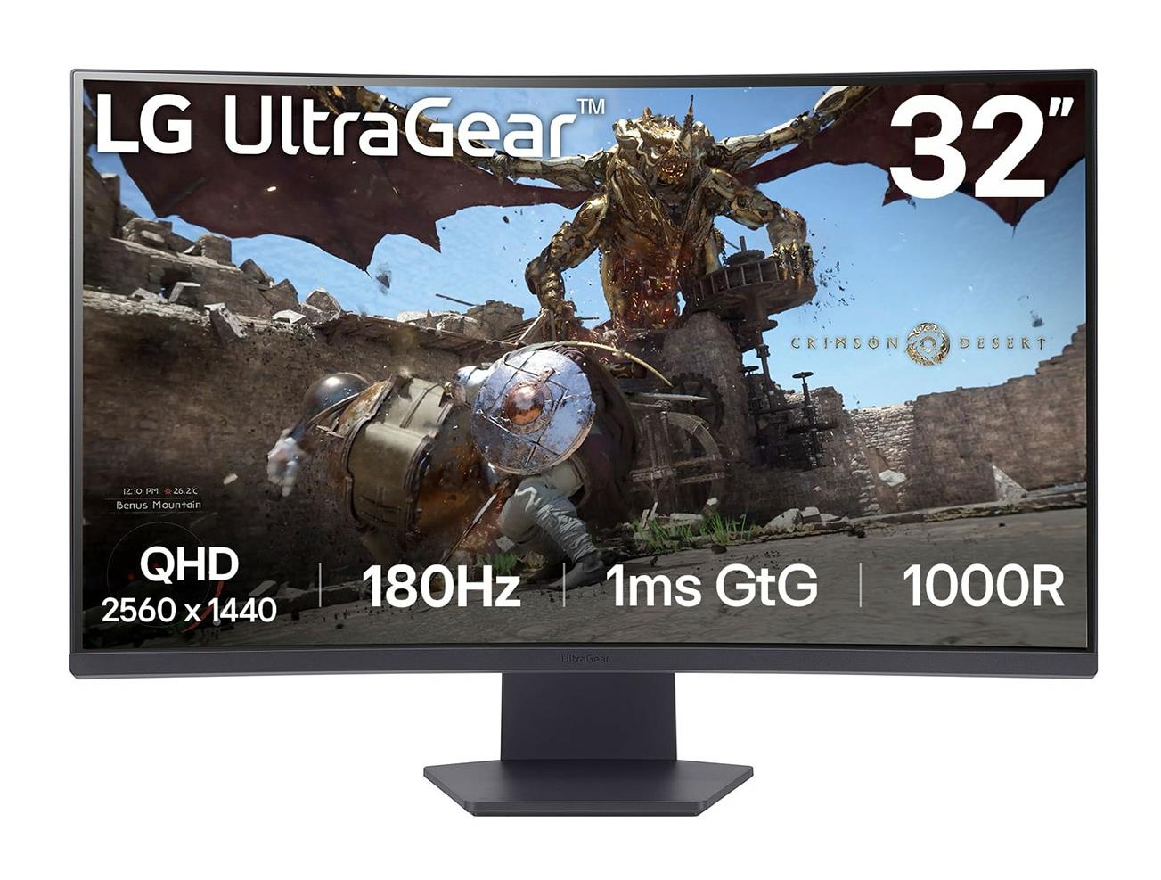 9bfcc638-e698-407b-b5bf-07806d314e3a LCD Monitor|LG|32GS60QC-B|32"|Gaming/Curved|Panel VA|2560x1440|16:9|180 Hz|Matte|1 ms|Tilt|32GS60QC-B - Pilt 1